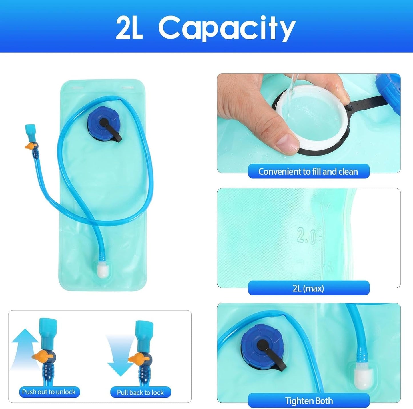 WOLT Hydration Backpack 18L Hiking Water Backpack with 2L Water Bladder for Men Women, Hydration Pack for Running Cycling Biking and Climbing