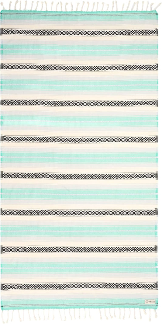 Sand Cloud Turkish Beach Towel - Sand Free - 100% Organic Turkish Cotton Yarn - Quick Dry Towel for Beach, Picnic Blanket or Throw - As Seen on Shark Tank - Tie Dye (Mint Baja)