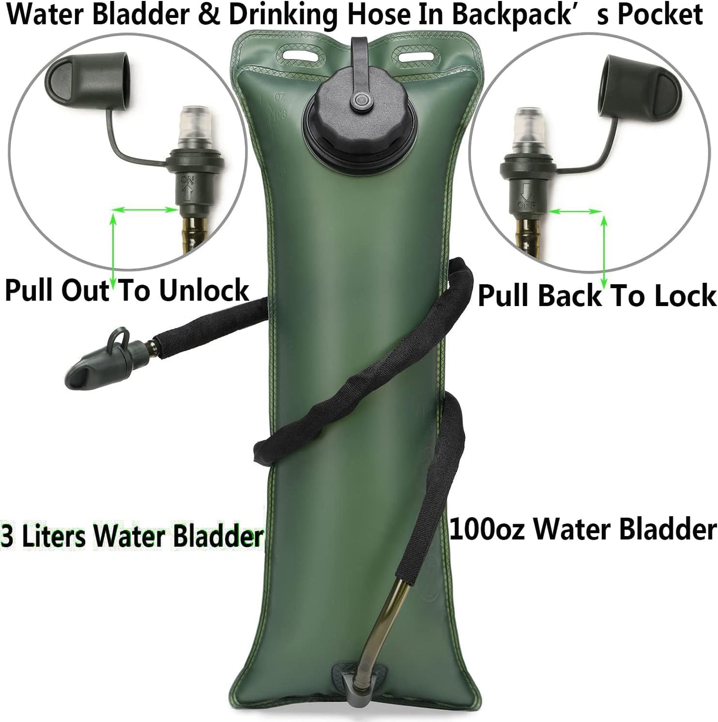 ATBP Running Hydration Vest Pack Tactical 3L Water Bladder Backpack Bag for Cycling Marathon Hiking Daypack Men & Women