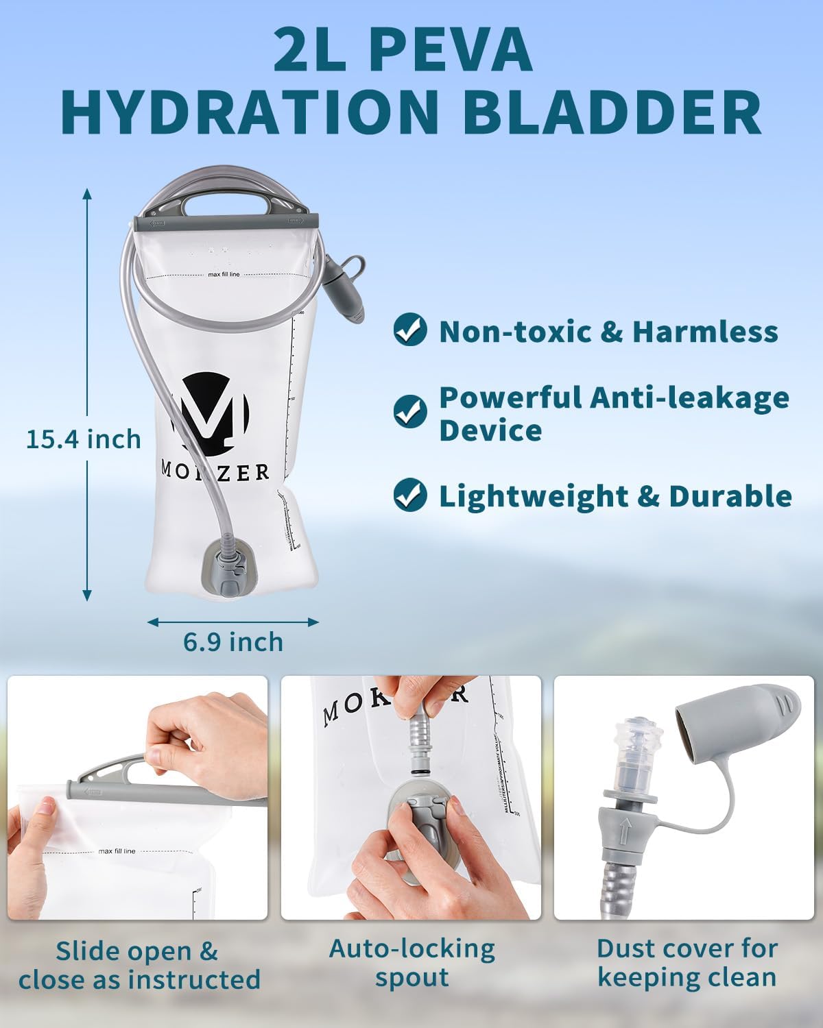 Running Hydration Vest with a 2L Water Bladder, Hydration Pack Lightweight Water Backpack for Running Hiking Cycling Marathon Trail for Men Women