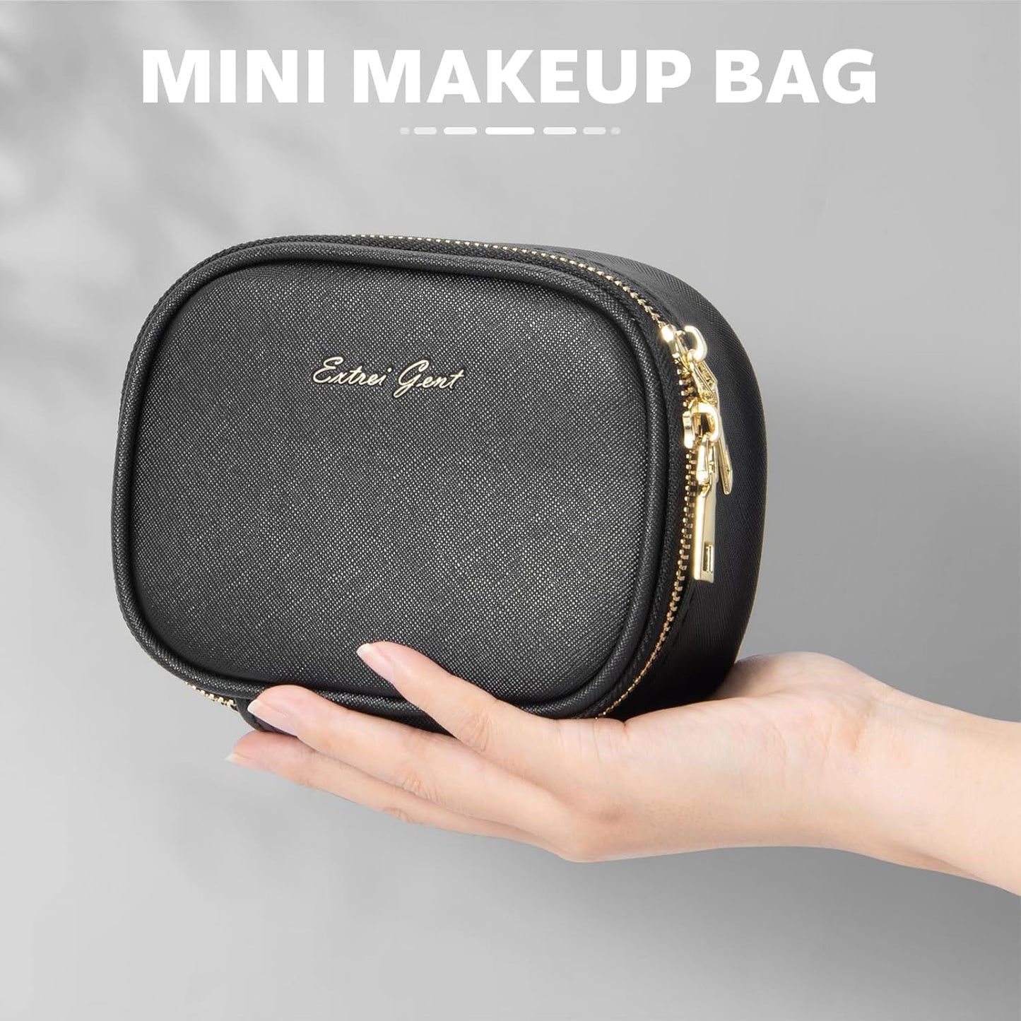 Small Makeup Bag Travel Train Case with Mirror and Light Mini Travel Make up for Women Train Case Cosmetic Organizer 3 Adjustable Brightness Toiletry Bag Portable Artist Storage