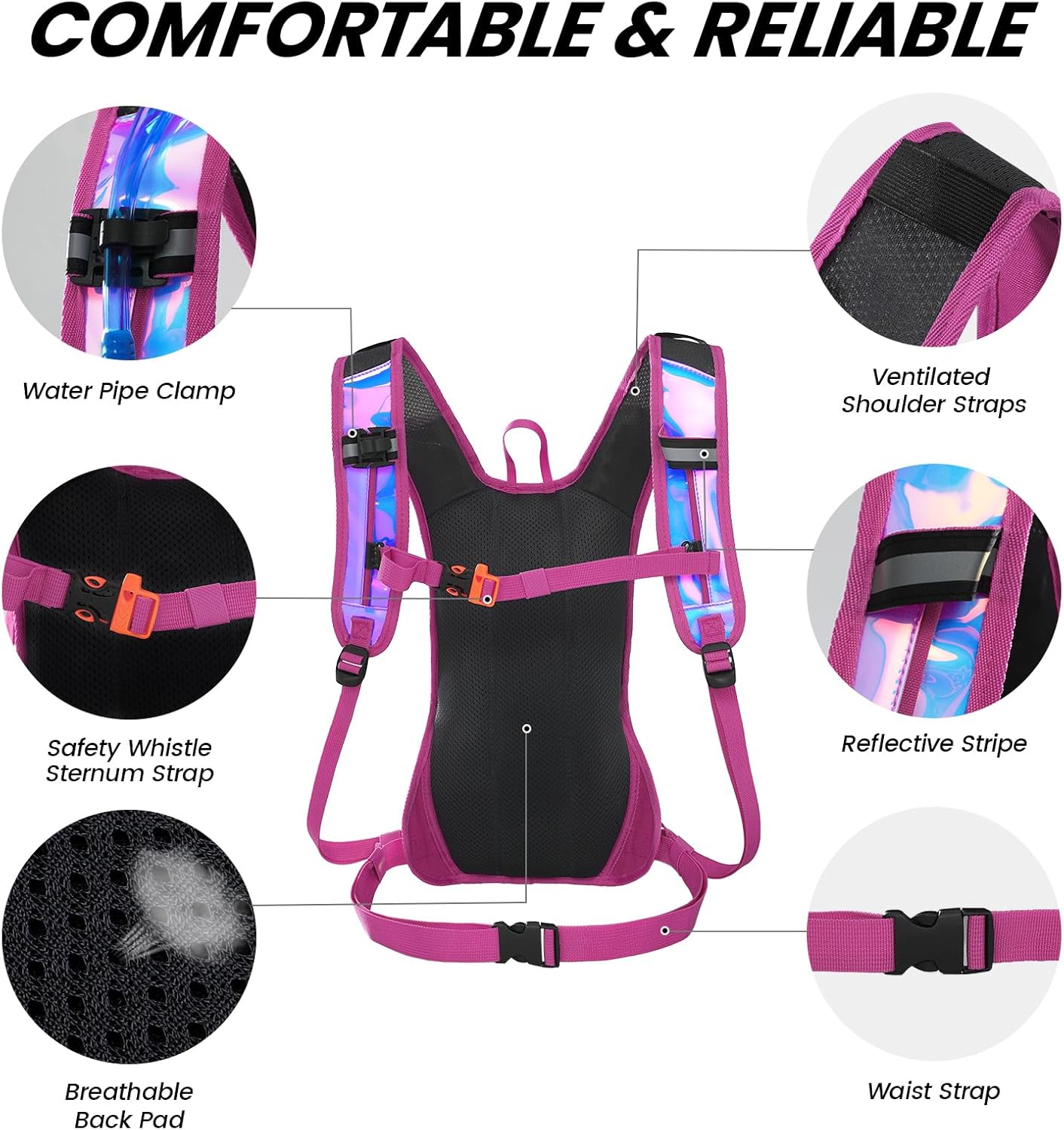 Nepest Hydration Pack Backpack for Women & Men, Lightweight Water Backpack with 2L Water Bladder for Hiking Cycling Running Biking