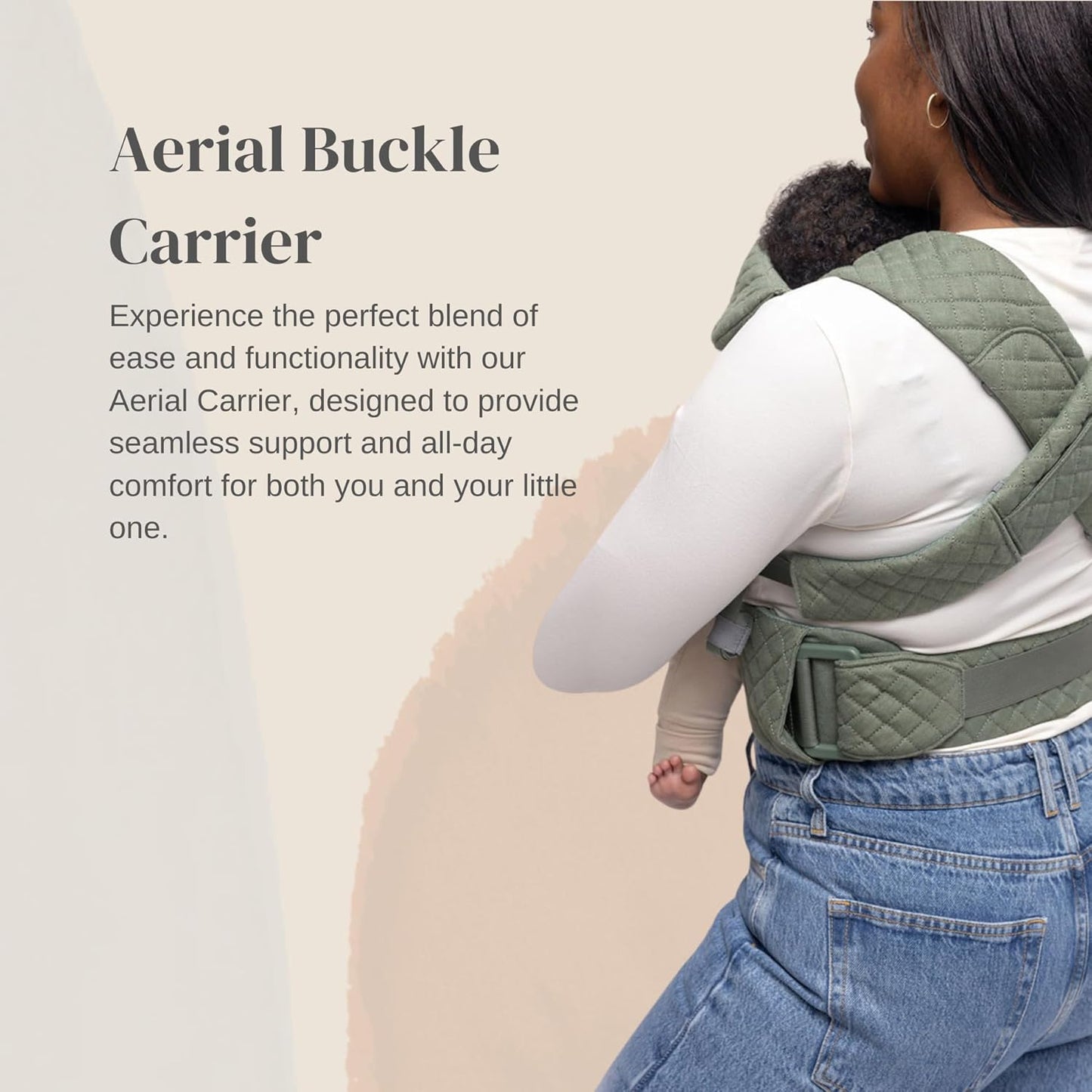 WildBird - Aerial Carrier - 7 to 45 lbs - for Moms, Dads & Caregivers - 100% Natural European Linen Fibers - Versatile & Adjustable - Large Size - Treepie Fabric (Amazon Exclusive)