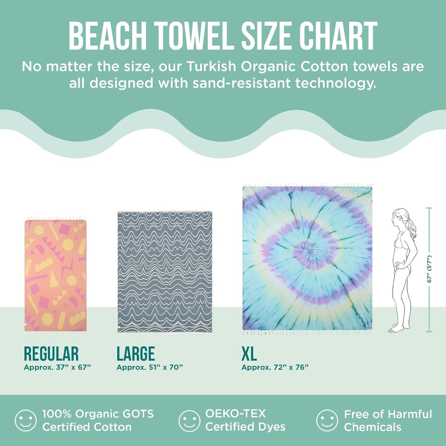 Sand Cloud Turkish Beach Towel - Sand Free - 100% Organic Turkish Cotton Yarn - Quick Dry Towel for Beach, Picnic, Blanket or Bath - As Seen on Shark Tank - Marine Life (Boho Octopus)