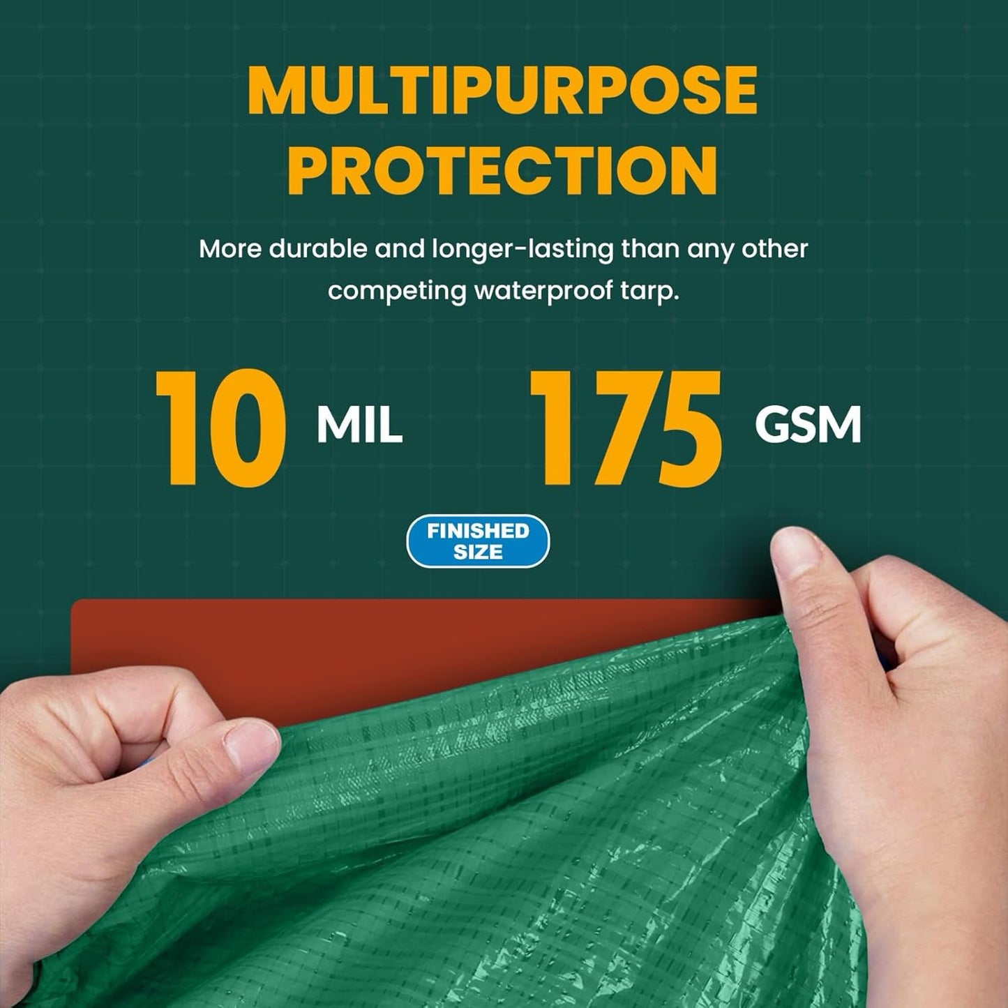 Large Waterproof Tarp - Heavy Duty 10 Mil Thick Poly Tarpaulin Ideal for Canopy Tents, Boats, RV or Pool Covers - Multipurpose Protective Tarps with Grommets for Indoor and Outdoor Use | 100' x 100'