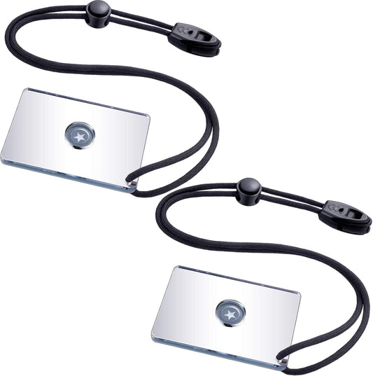 Jetec 2 Pieces Survival Reflective Mirror 2 x 3 Inch Send Remotely PFD Mirrors Outdoor Survival Technologies Small Signal Mirror for Backpacking