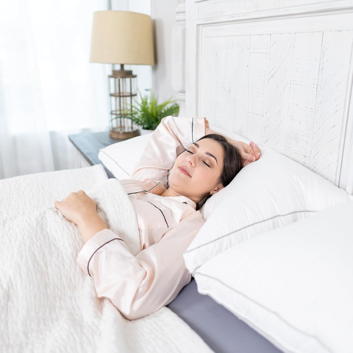 Globon Luxury Feather Down Pillow King Size for Sleeping, Hotel Collection Fluffy Pillow, Low Soft Gusseted Bed Pillows, 18"X34", Pack of 1