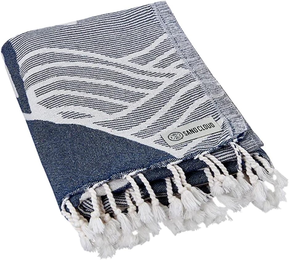 Sand Cloud Turkish Beach Towel - Sand Free - 100% Organic Turkish Cotton Yarn - Quick Dry Towel for Beach, Picnic, Blanket or Bath Towel - As Seen on Shark Tank - Marine Life (Mystical Whale)