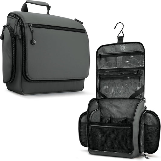 VENTURE 4TH Hanging Travel Toiletry Bag for Women & Men - Travel Organizer with Expandable Compartments & Removable Clear Pouch for Toiletries (Shadow Gray)