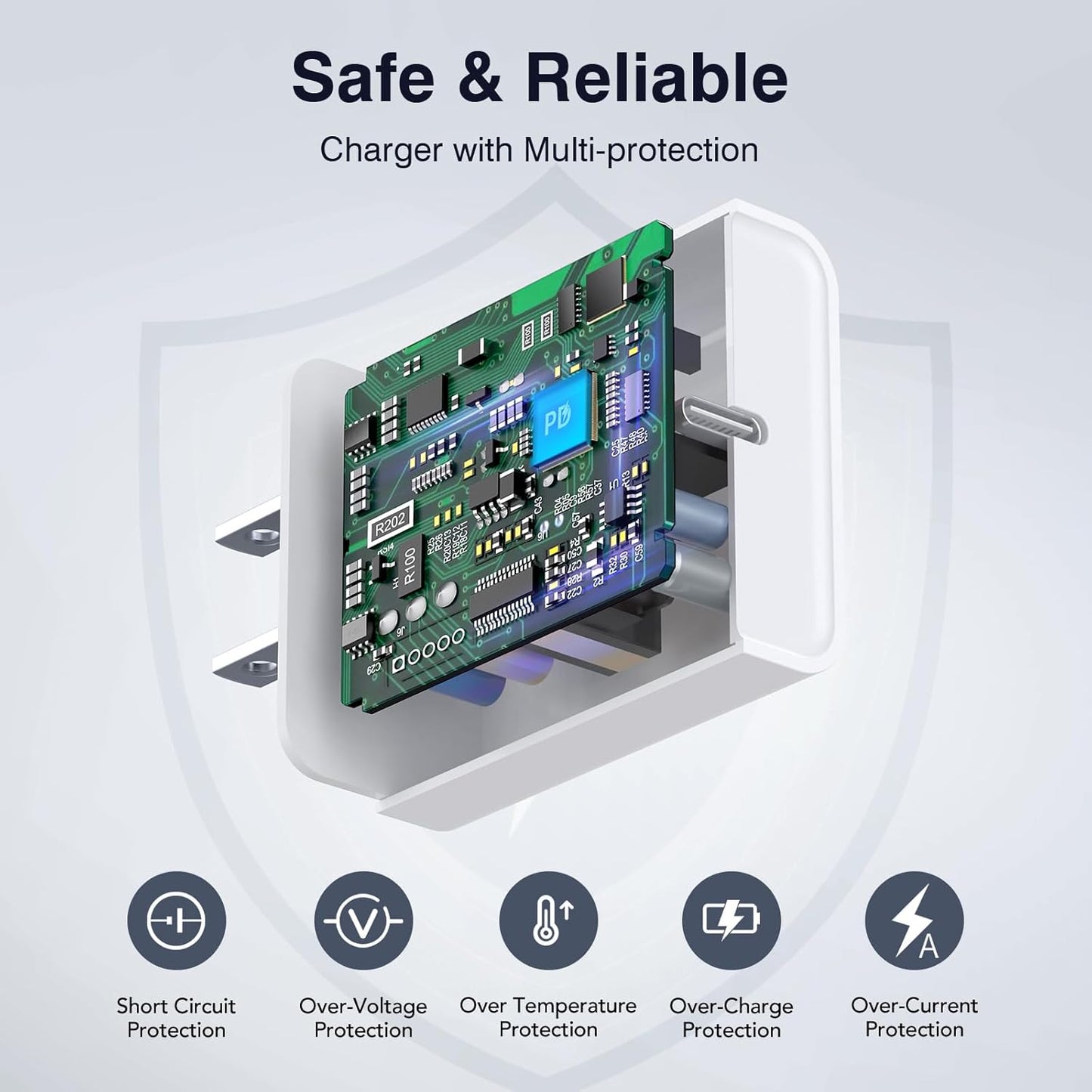 30W USB C Charger, 2 Pack Wall Fast Charger Block Power Adapter Charging Cube Compatible with iPhone 16/Pro/Pro Max/Plus17/16/15/14/13/12, iPad Air, AirPods 4/3/2/Pro, Apple Watch 10/Ultra 2, Galaxy