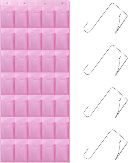 35Large Pockets Over The Door Shoe Organizer, Mesh Pockets Shoe Holder Rack, Capacity Shoe Hanging Storage，door shoe rack With 4 Metal Hook.