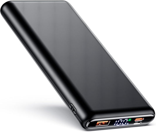 ZZI Portable Charger, 32000mAh 5V/3A Power Bank with Dual 22.5W High-Speed Charging, Thinnest Travel Essentials with LED Display, Battery Pack Compatible with iPhone Samsung iPad etc (Black)