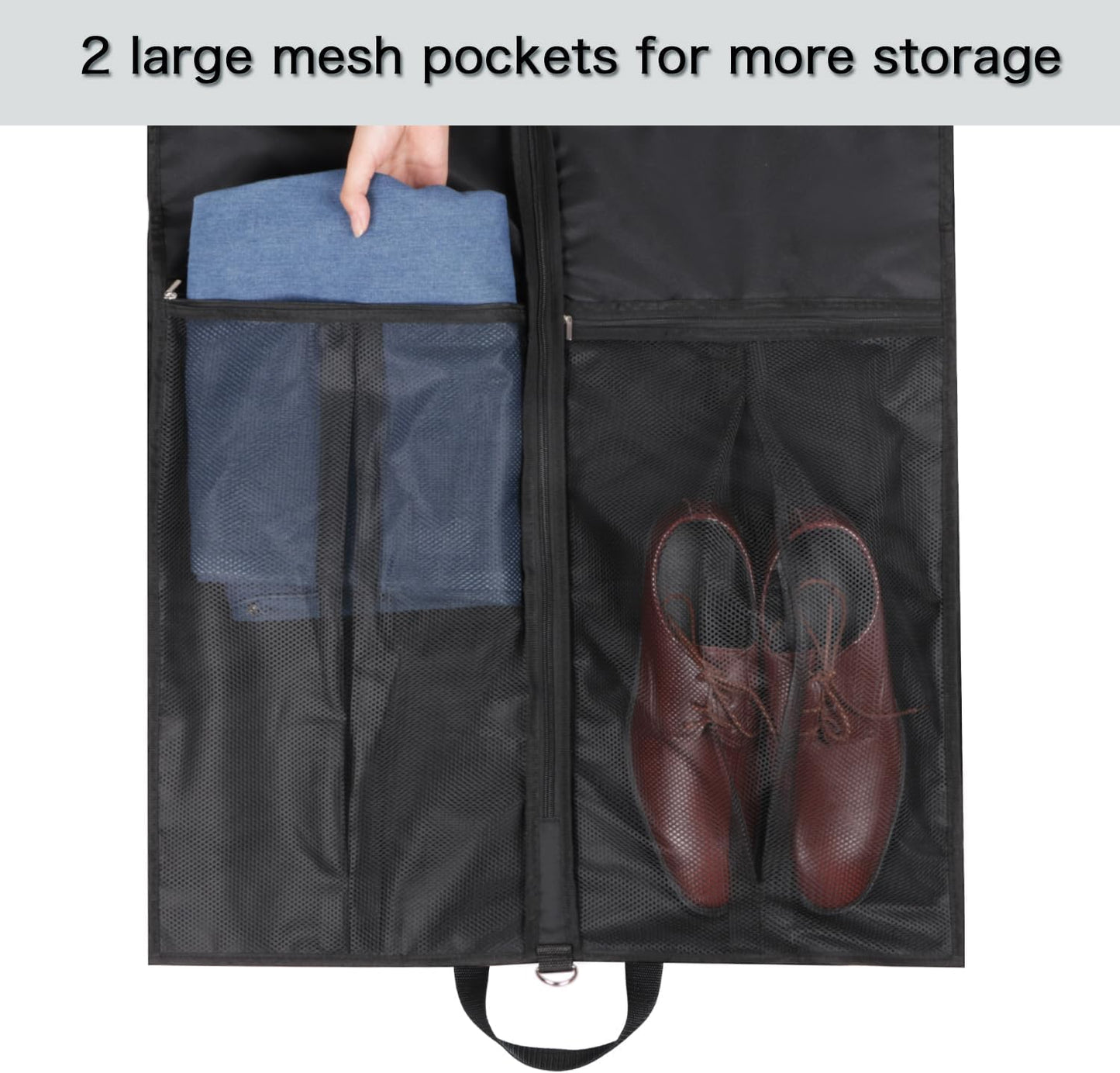 Zilink Suit Bags for Men Travel 43" Garment Bags for Travel with Pockets Waterproof Suit Cover Bags for Suits,T-shirts Jackets, Coat