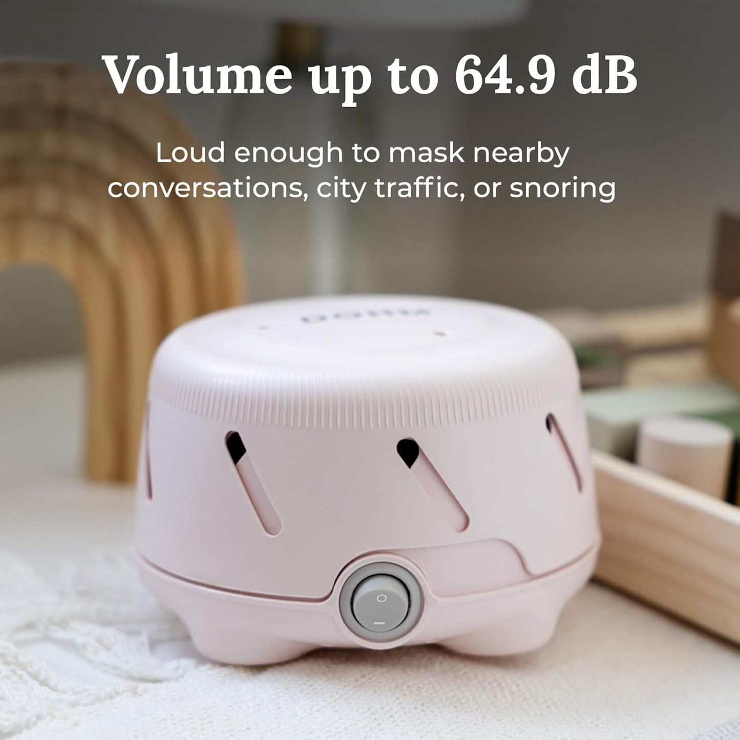 Yogasleep Dohm Uno White Noise Sound Machine, Natural Pink Noise from a Real Fan, Adjustable Tone & Noise Canceling for Office Privacy & Meditation, Sleep Aid for Travel, Baby & Adults (Pink)