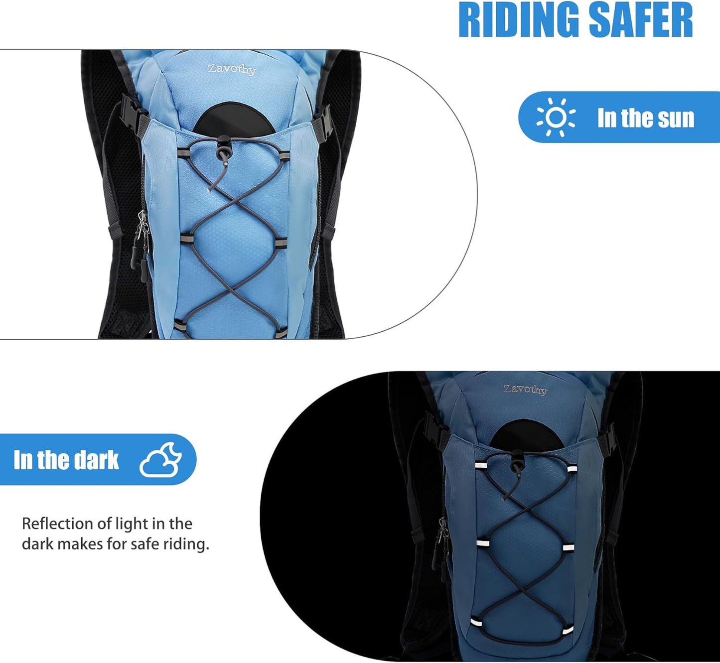 Zavothy Hydration Backpack with 2L Hydration Bladder Water Backpack for Hiking Hydration Pack for Running Cycling Hiking