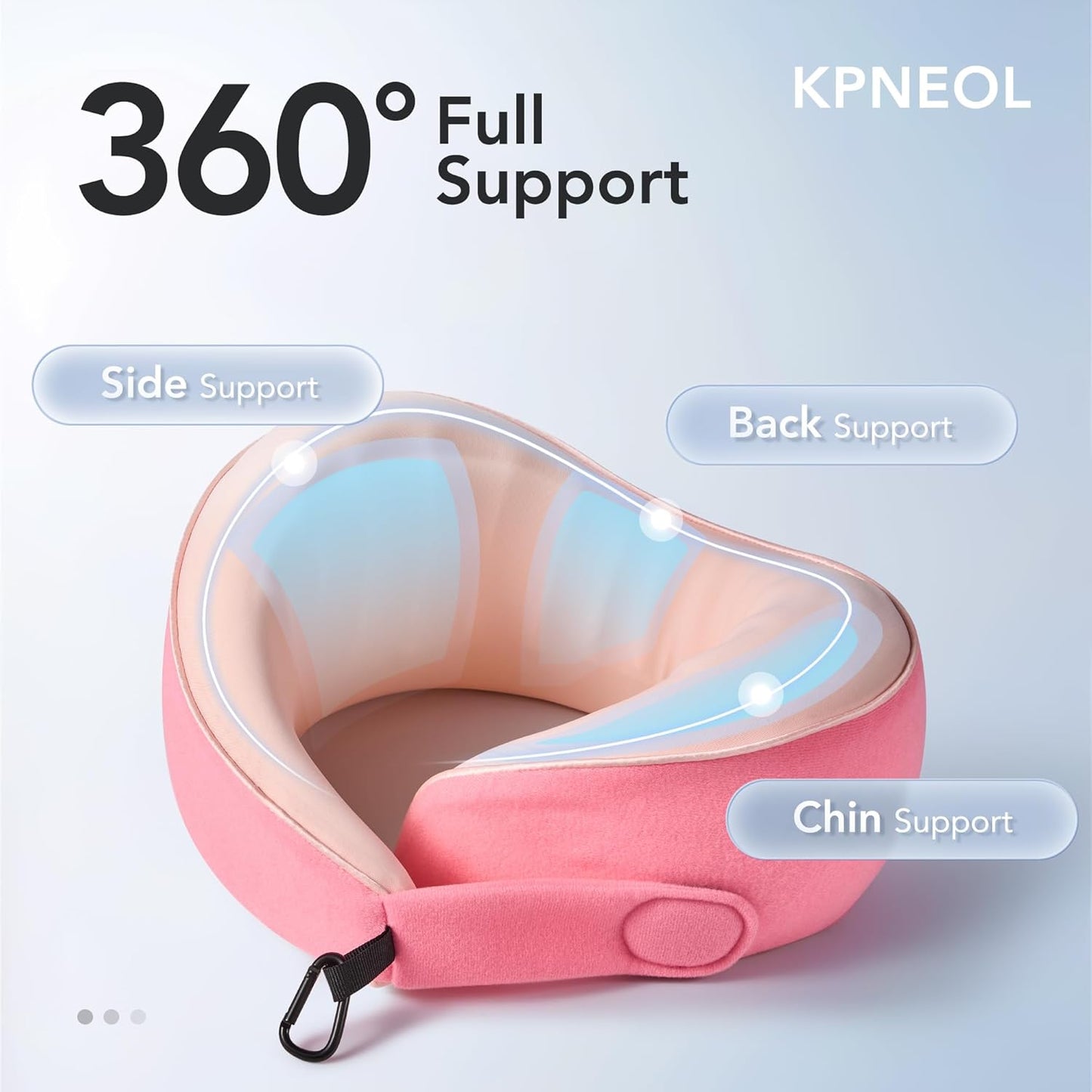 Travel Pillow, 100% Pure Memory Foam Travel Neck Pillow Airplane Neck Support Ergonomic Design for Traveling Suitable for Airplanes,Offices and Cars (Pink)