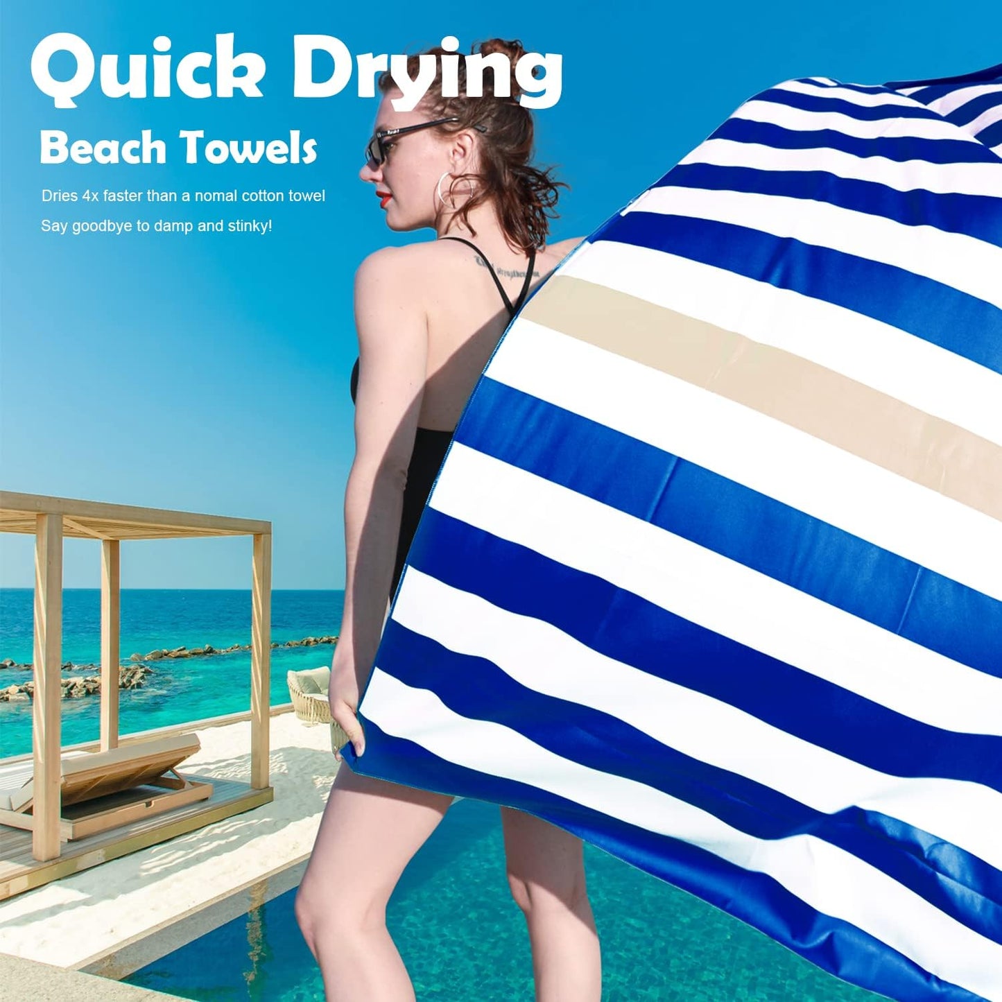 Your Choice Microfiber Quick Dry Sand-Free Beach Towel for Adults & Kids (67x35 Inch, 60x30 Inch) - Oversized, Compact, Lightweight, Absorben