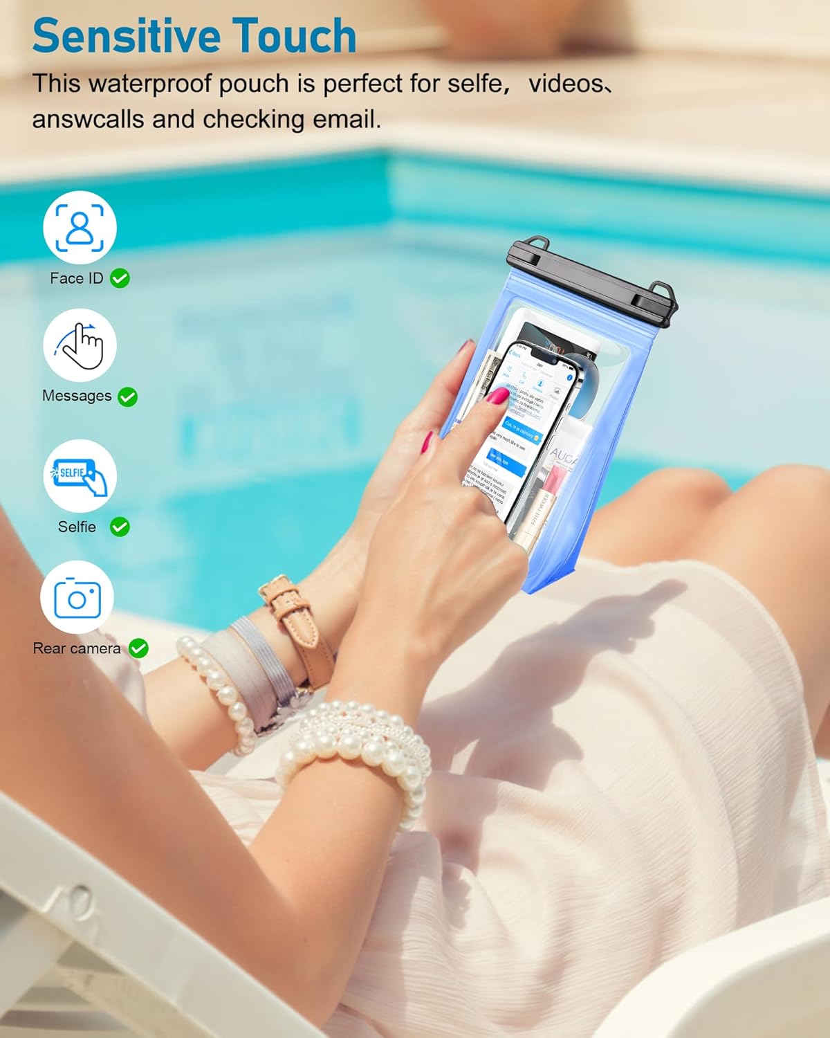 Large Waterproof Phone Pouch, Floating Dry Bag for iPhone 15 14 13 12 11 Pro Max Galaxy S22 S21 Waterproof Bag Sunscreen Glasses Storage Universal Dry Pouch for Swimming Rafting Boating