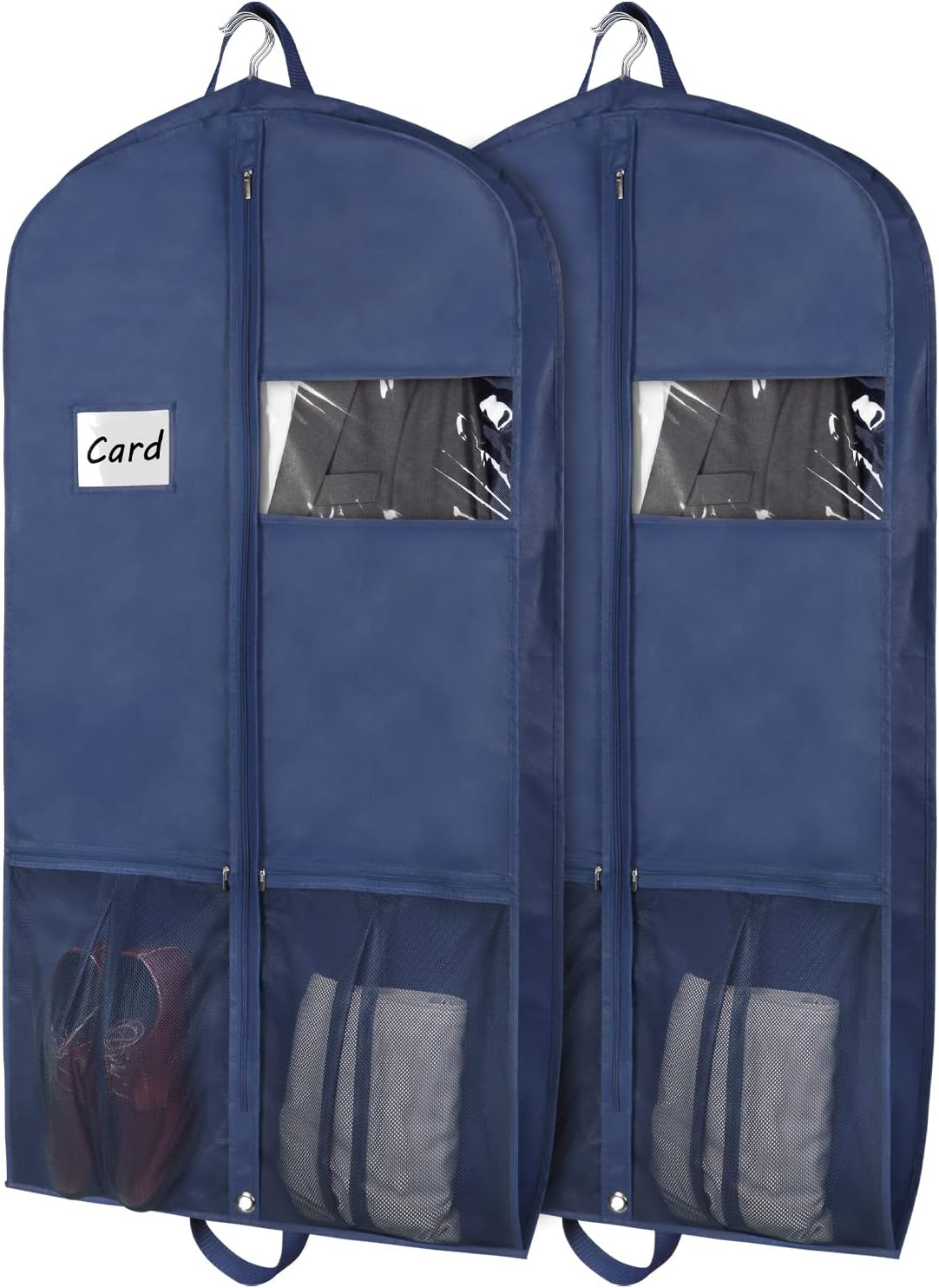 Zilink 43" Suit Bags for Men Travel and Storage Gusseted Garment Bags for Hanging Clothes Suit Cover With Handles for Clothes, Coats, Jackets, Shirts, Set of 2