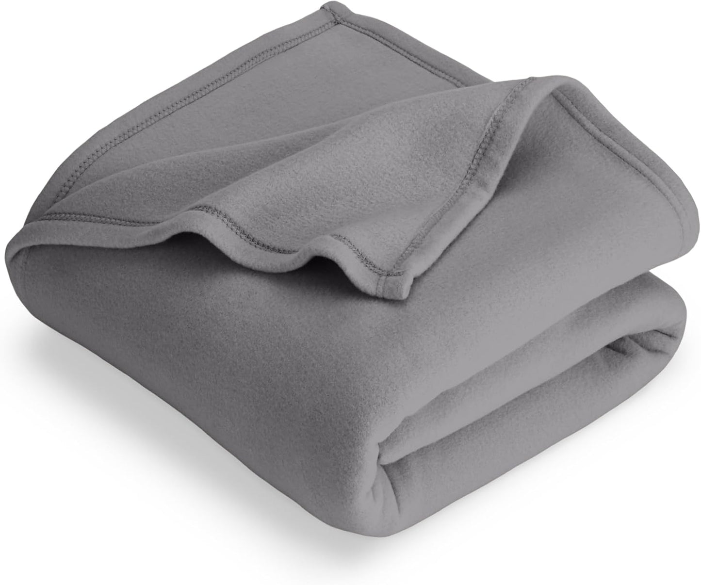 Bare Home Polar Fleece Blanket - Full/Queen - Grey - Warm & Cozy - Premium Fleece Throw for Bed, Sofa, Camping, Travel and Cold Nights - Lightweight Blanket (Full/Queen, Grey)