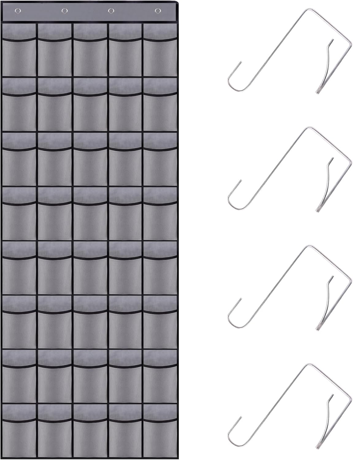 40 Mesh Pocket Over the Door Shoe Organizer,Hanging Shoe Rack for Closet Storage Holder for Dorm Room College Classroom Storag(Grey)