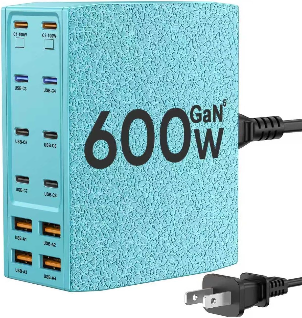 Charging Station (600W),12-Port USB C Charger Block with Dual 100W PD USB-C Fast Charging Station Hub for MacBook Pro/Air/All iPad Phone 17/16 15/14/13/Pro Max/Samsung Galaxy Note(Green)