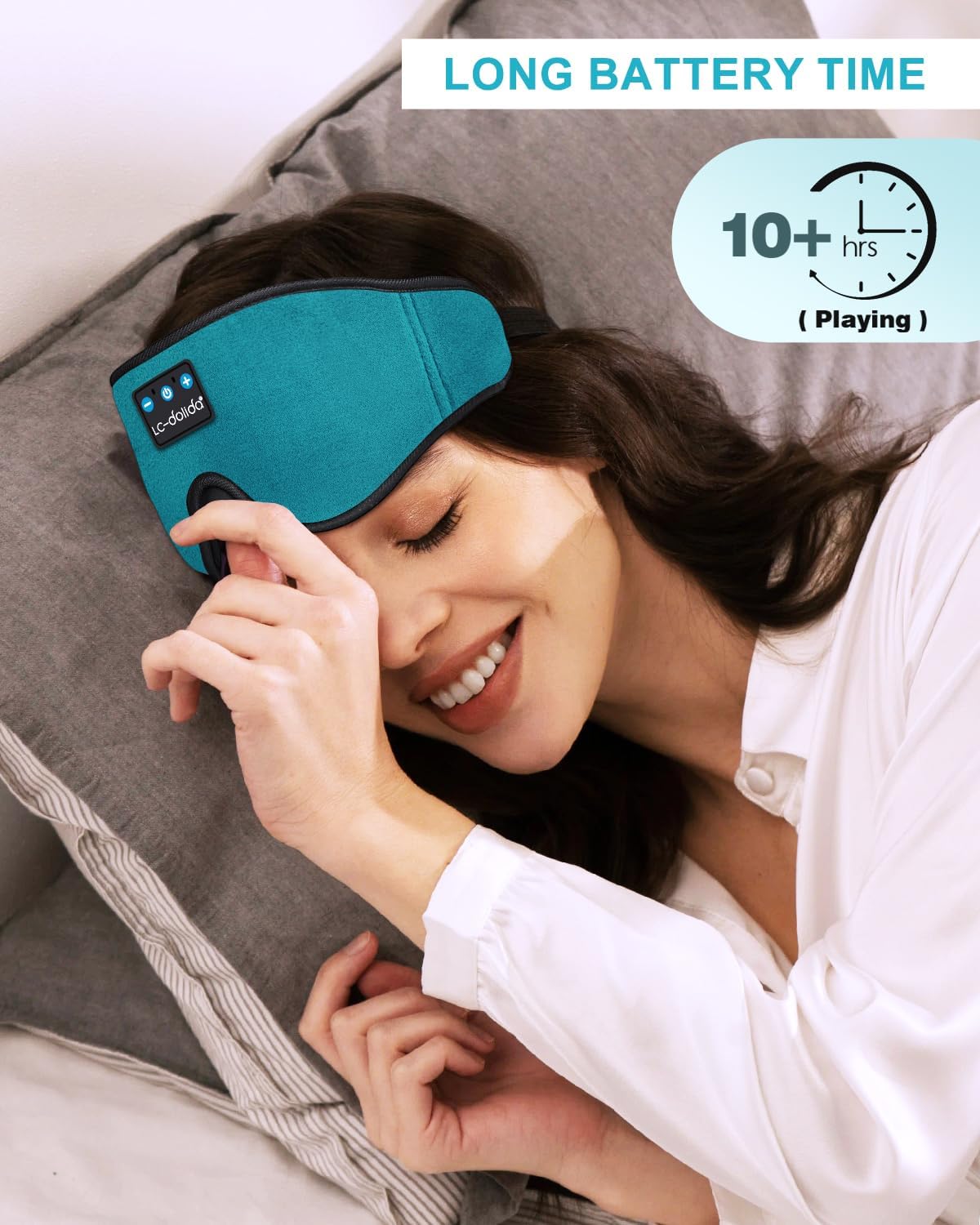 Sleep Mask with Bluetooth Headphones,LC-dolida Sleep Headphones Bluetooth Sleep Mask 3D Sleeping Headphones for Side Sleepers Best Gift and Travel Essential (Blue)