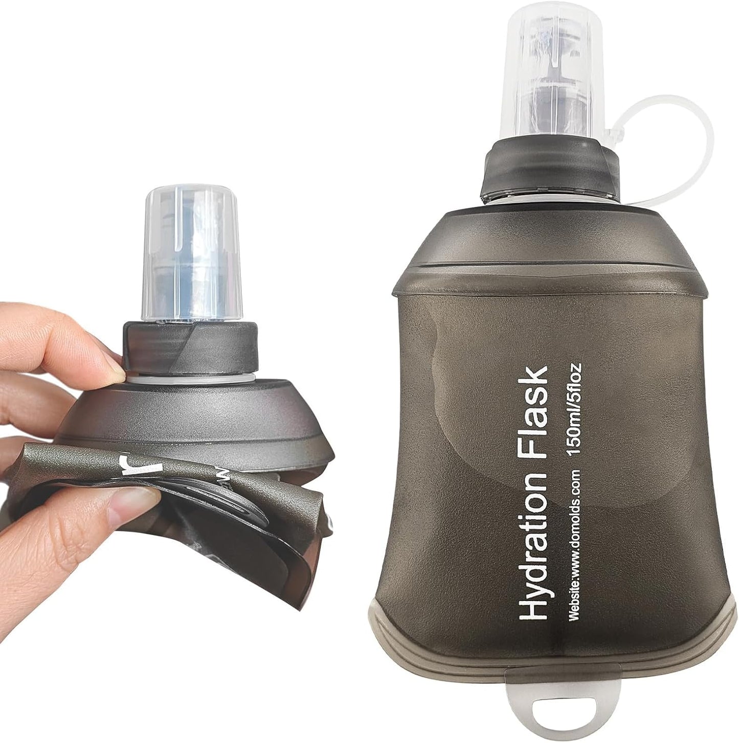 AXEN Soft Flask TPU Foldable Running Hydration Flask, Soft Collapsible Water Bottle for Hydration Pack Cycling Marathon Running Hiking