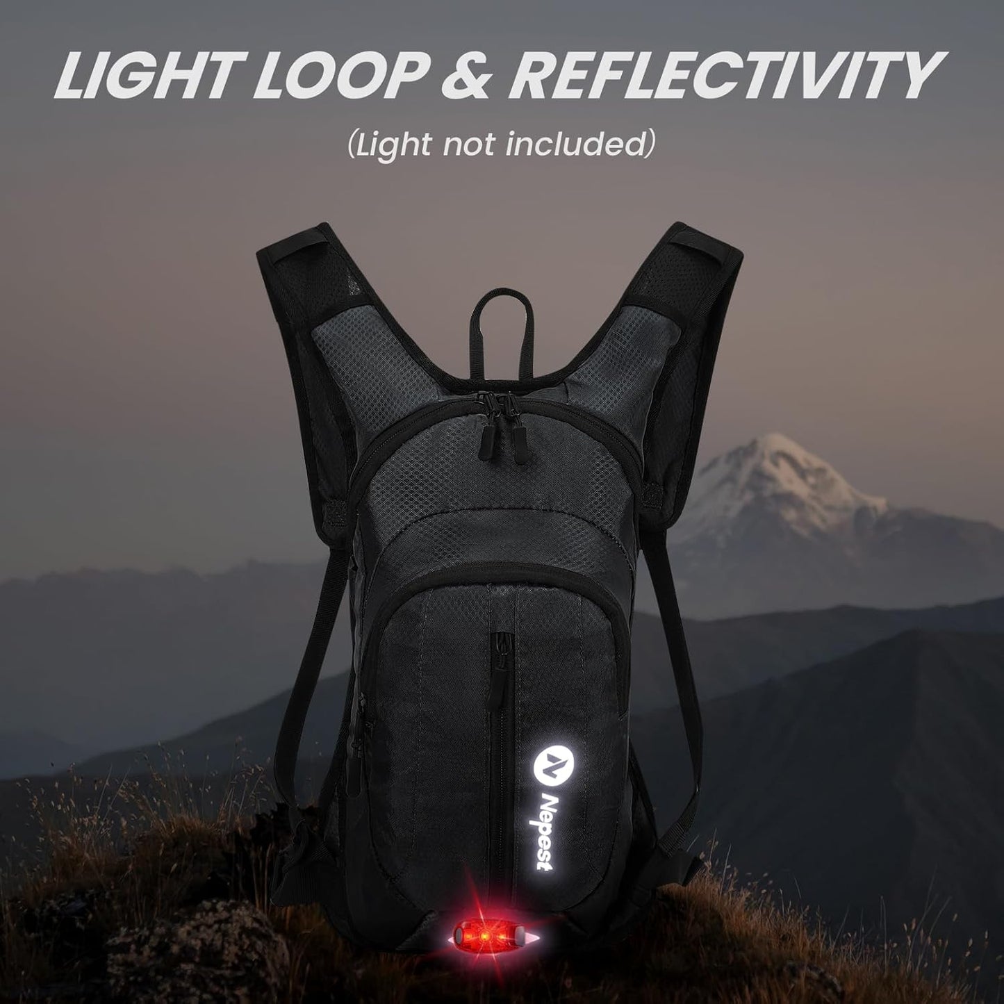 Nepest Hydration Pack Backpack for Women & Men, Lightweight Water Backpack with 2L Water Bladder for Hiking Cycling Running Biking