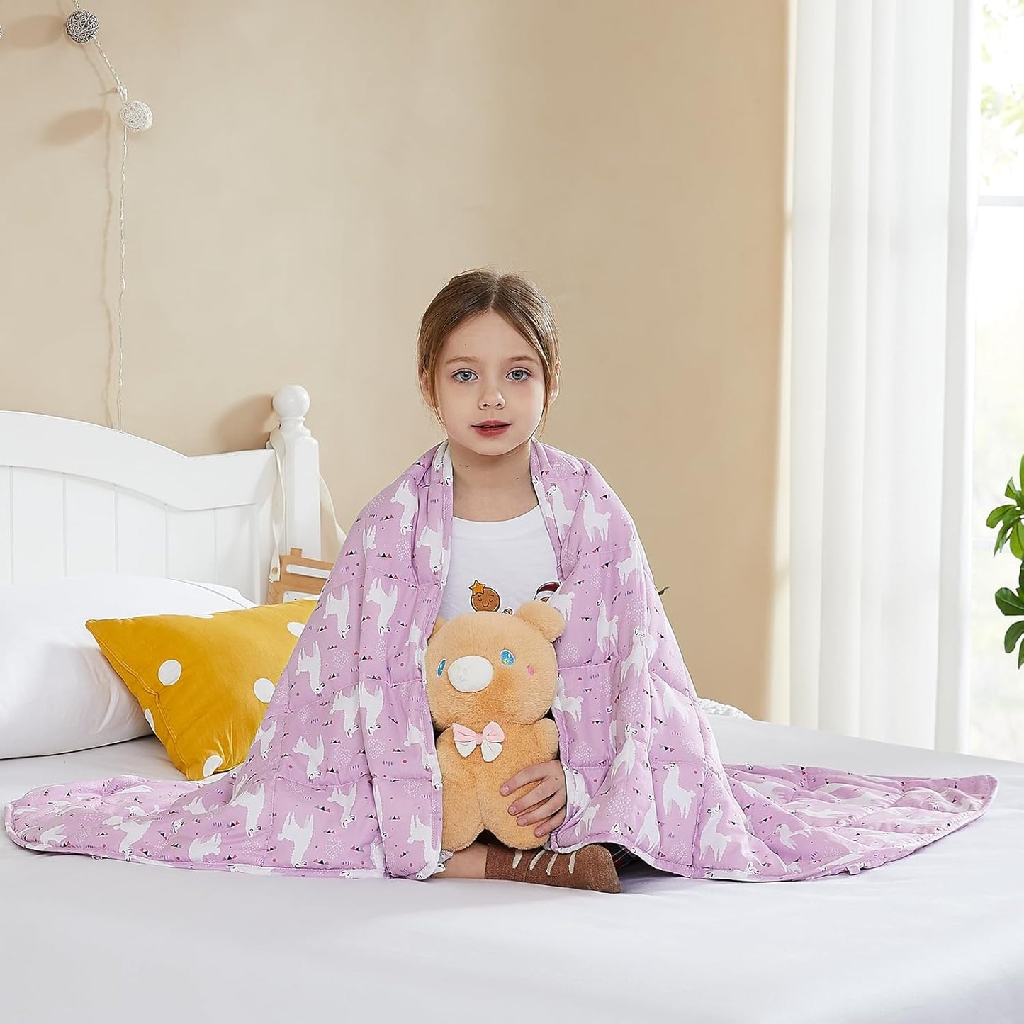 L'AGRATY Weighted Blanket - 36"x48" 5lbs Weighted Blanket Microfiber Material with Glass Beads Small Blanket for All-Season Summer Fall Winter Soft Thick Blanket