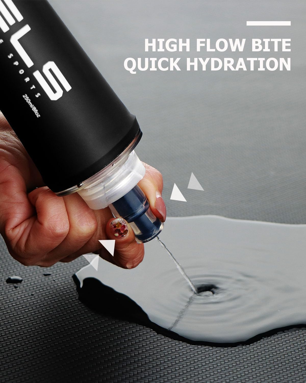 Folding Soft Flask Portable Collapsible Running Lightweight Water Bottle for Outdoor Sports,Travel with Mouthpeice Cover