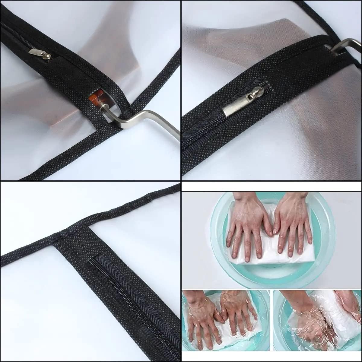 Garment Bags for Hanging Clothes 12 PCS Transparent Dress Bag for Traveling Garment Bag for Dresses Long Clothes Storage Bags with Full Zipper for Long Dress Costumes Gowns Coats 24''x54''