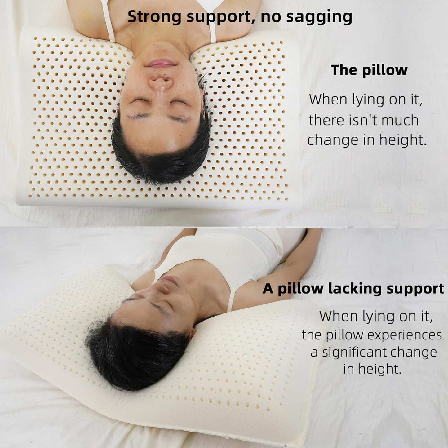 Cervical Neck Pillow for Pain Relief - Ergonomic Organic Nature Latex Foam Contour Pillows for Side, Back Sleepers, Medium Firm Soft Pillow for Neck Support with Breathable Cover (3.9"/4.7")