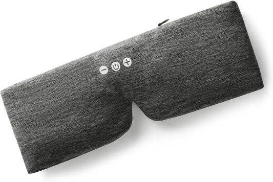 ALASKA BEAR Headphone Cotton Headband Bluetooth 5.2 HD Stereo Noise Reduction Eye Contour Built-in Cotton Sleep Mask with Thin Speakers Wireless Audio Sound Sports Headgear(Cool Gray)