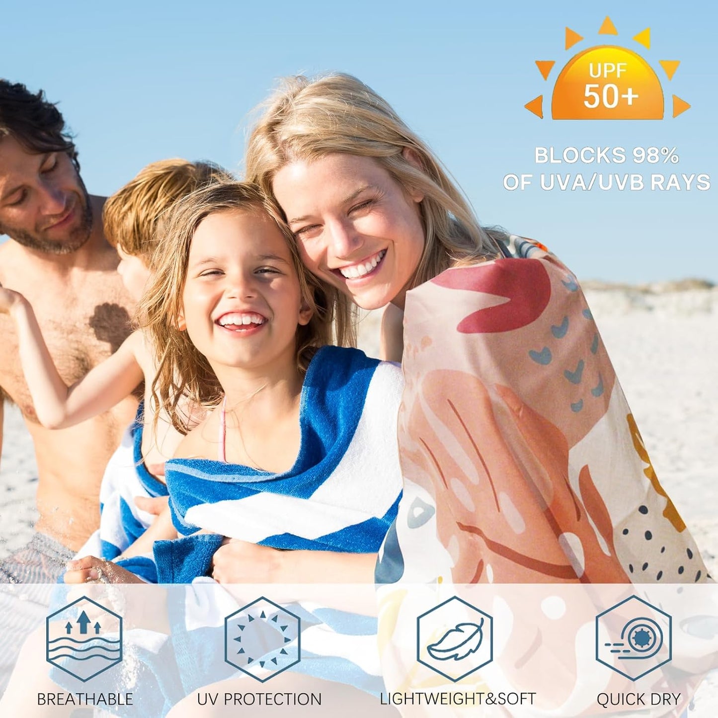 PY SUPER MODE 2 Pack Beach Towel - 75 x 35 inches Quick Dry Microfiber Beach Towels Oversized, Lightweight Soft and Absorbent Suitable for Swimming Pool Camping for Adults