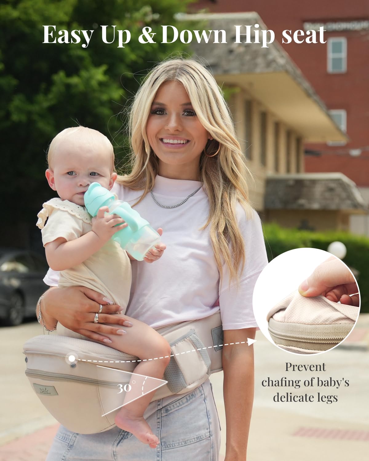 MOMTORY Carryall™ Pro Baby Carrier, Safety-Certified 6-in-1 Baby Carrier Newborn to Toddler, Detachable Baby Holder Carrier with Hip Seat, Ergonomic Cozy Baby Body Carrier for 7-50lbs, Khaki