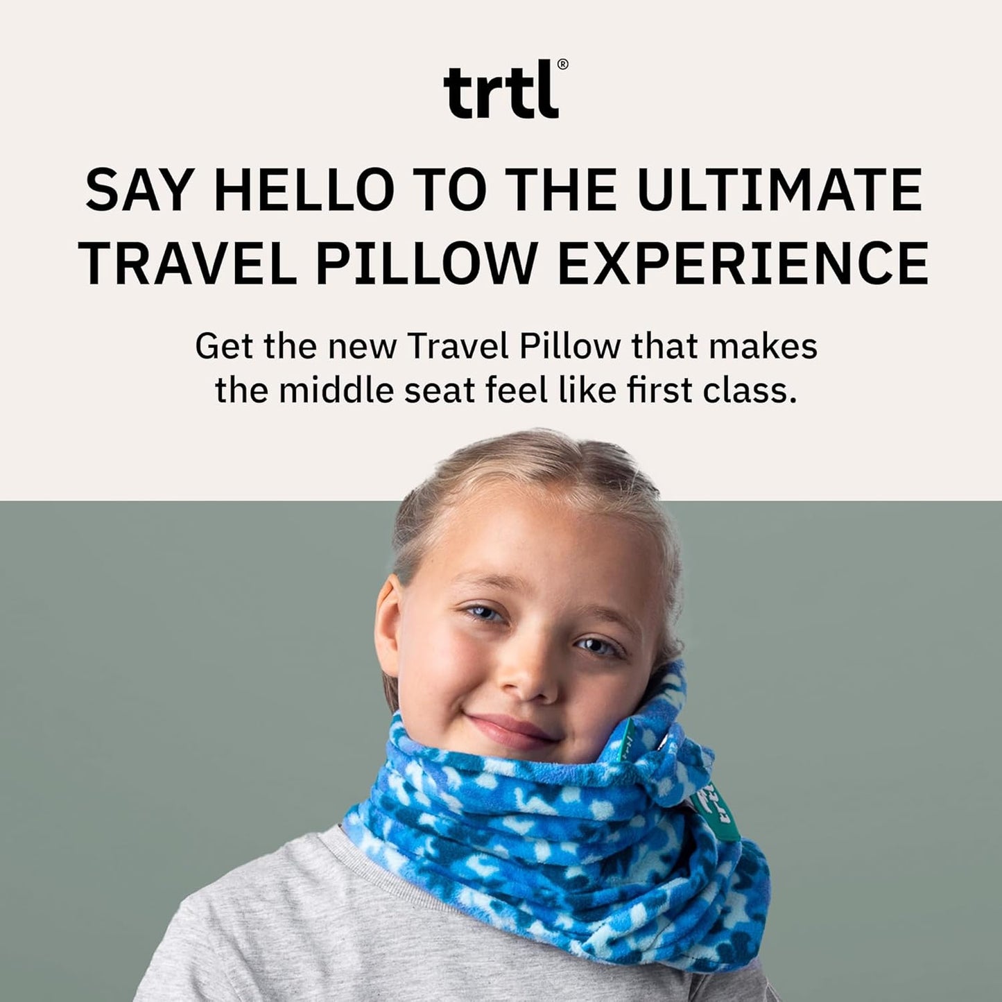 trtl Pillow - Scientifically Proven Super Soft Neck Support Travel Pillow - Machine Washable (Zebra, Junior)