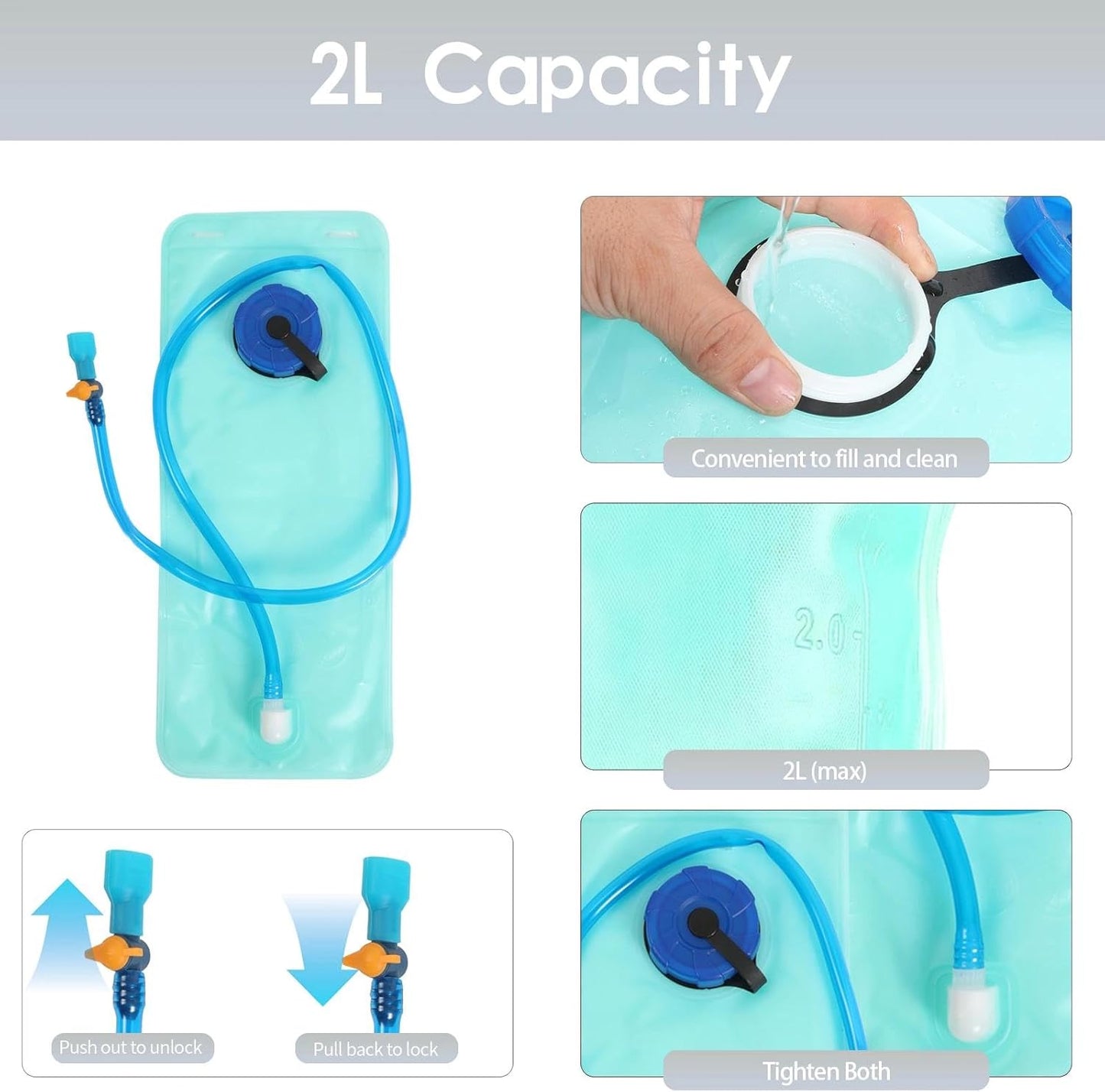 WOLT Hydration Backpack 18L Hiking Water Backpack with 2L Water Bladder for Men Women, Hydration Pack for Running Cycling Biking and Climbing