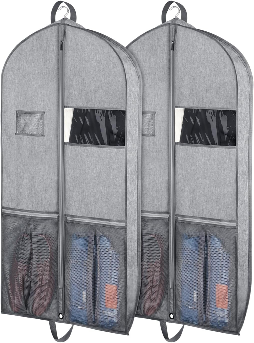 Zilink Heavy Duty Garment Bags for Travel 43”Suit Bags for Hanging Clothes Waterproof Gusseted Suit Cover Bags for Closet Storage with Handles for Suits Coats Jackets Dresses, Set of 2