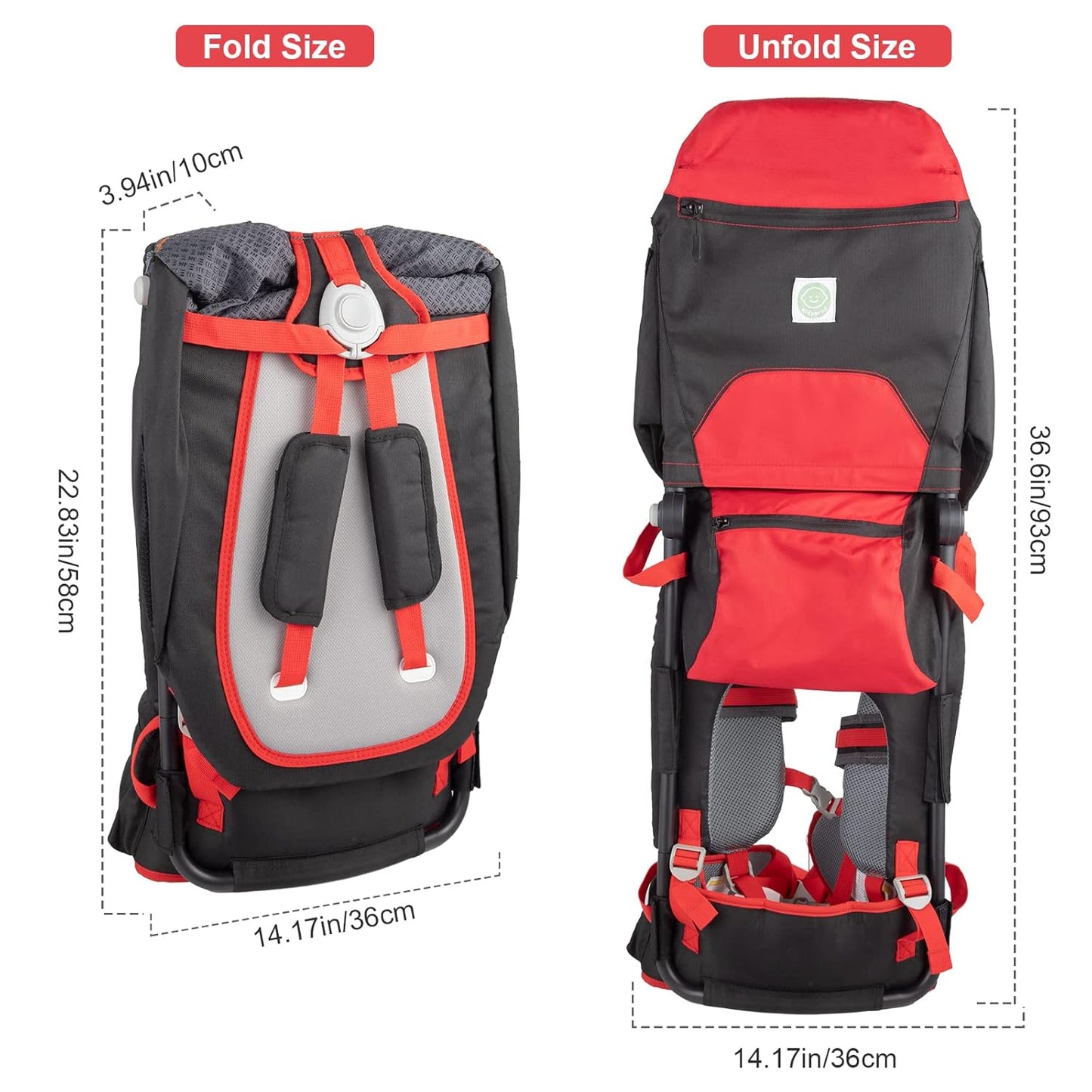 Baby Shoulder Carrier Baby Hiking Backpack Carrier with Rain Cover Sun Shade for Child Safe Backrest and Toddler Ergonomic Seat Holds 40 Pound for Children Between 6 Months-3 Years Old Babies