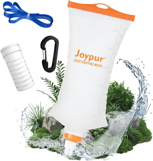 Water Filter Bottle Survival - 650/1000/2000ml Collapsible Water Bottle with NSF/FDA Certification with Filter Squeeze Water Filter Bottle Portable Water Filter Hiking Backpacking Camping