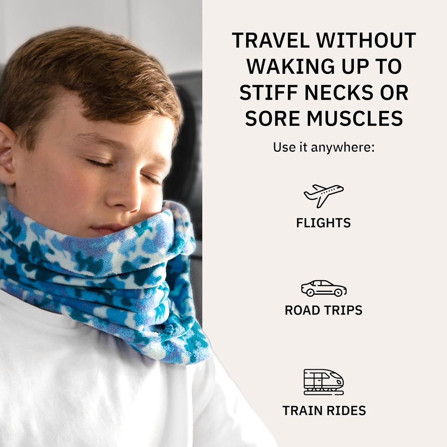 trtl Pillow - Scientifically Proven Super Soft Neck Support Travel Pillow - Machine Washable (Zebra, Junior)