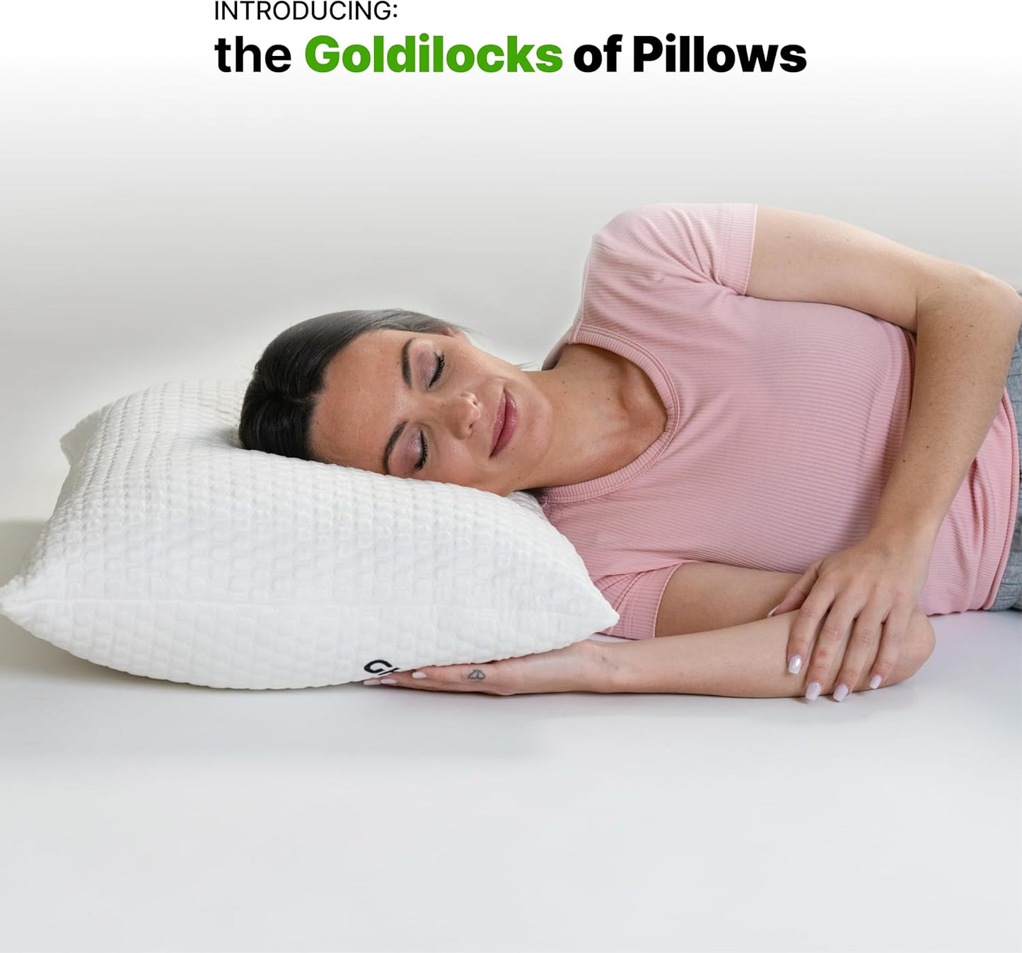 GhostBed Shredded Memory Foam Pillow with Adjustable Gel Memory Foam and Cooling Breathable Cover - Queen Size Shredded Memory Foam Pillows CertiPUR-US Certified 2-Pack