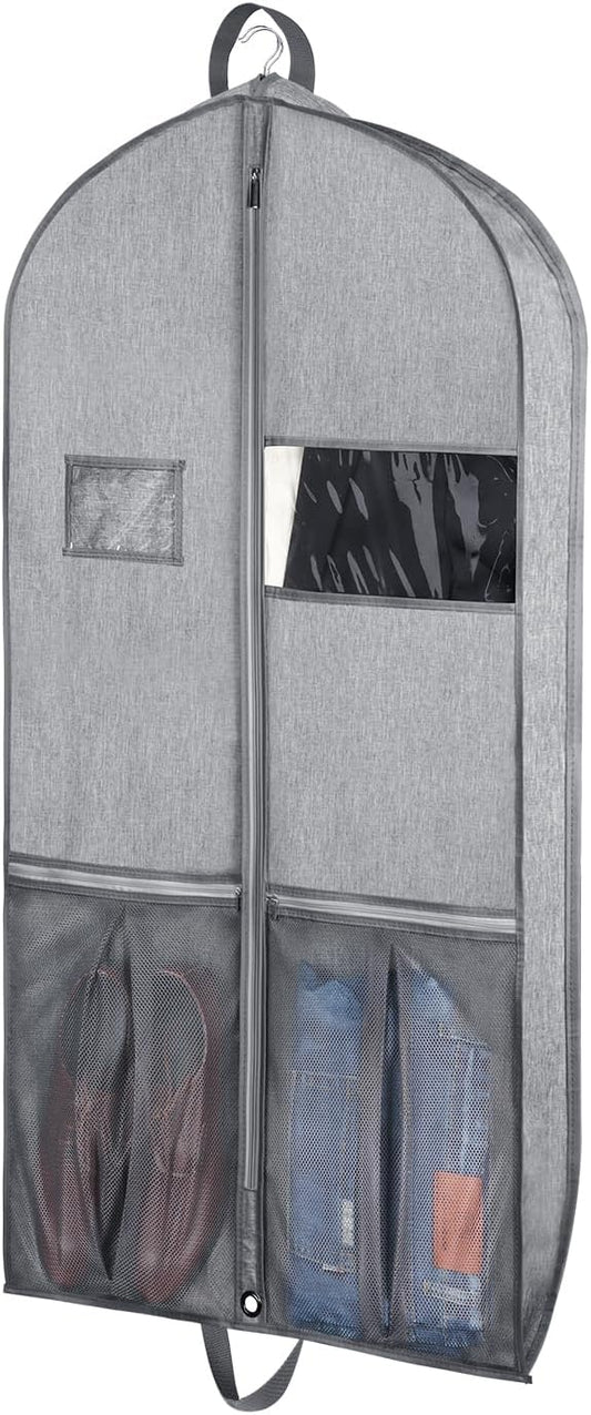 Zilink Luxury Storage 43" Garment Bag for Men and Women Suit, Shirt, Blouse, Sweater, Jacket with 3.9" Gusset, Premium Hanging, Breathable, Foldable Clothes Protector and Travel Cover