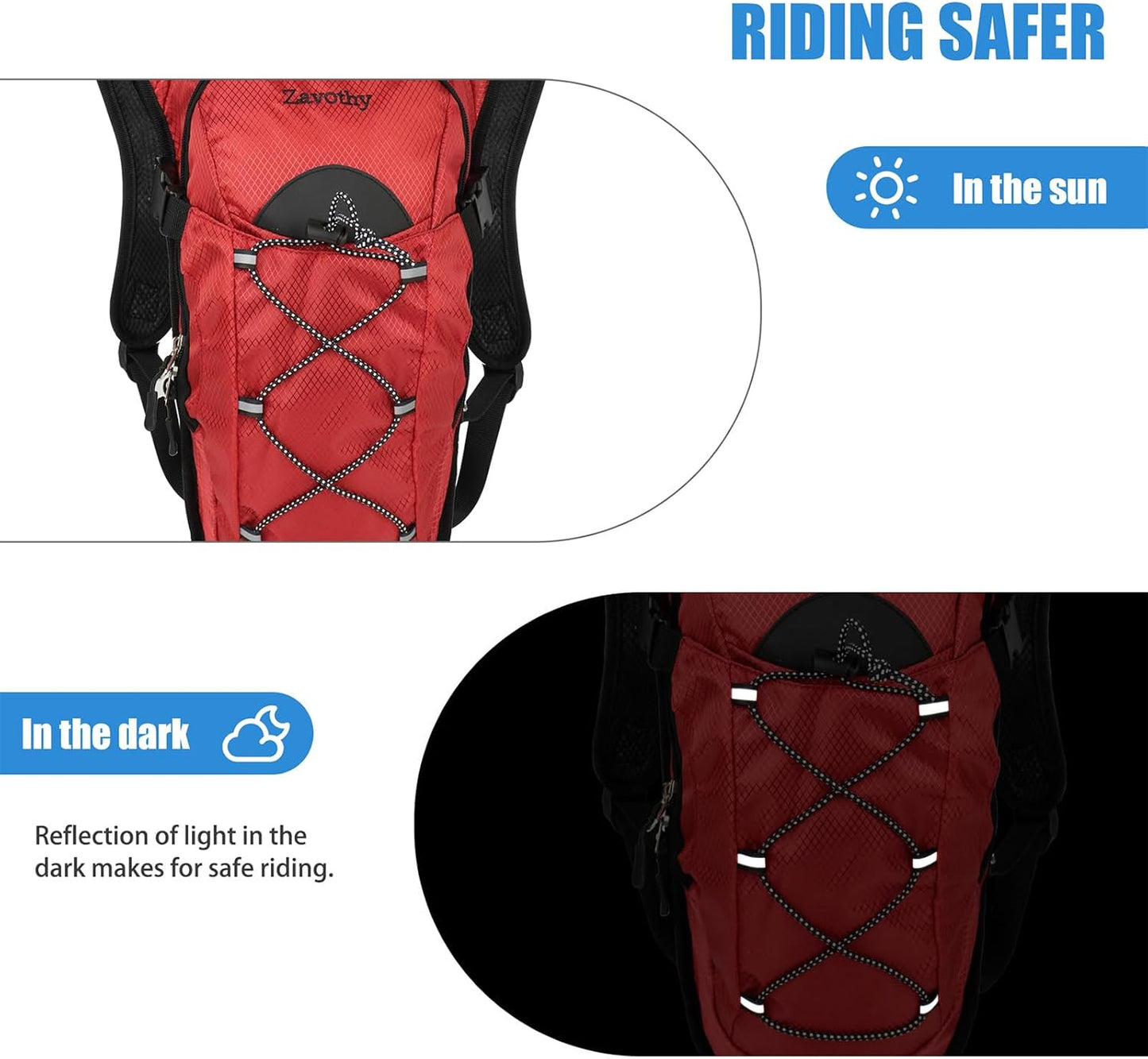 Zavothy Hydration Backpack with 2L Hydration Bladder Water Backpack for Hiking Hydration Pack for Running Cycling Hiking