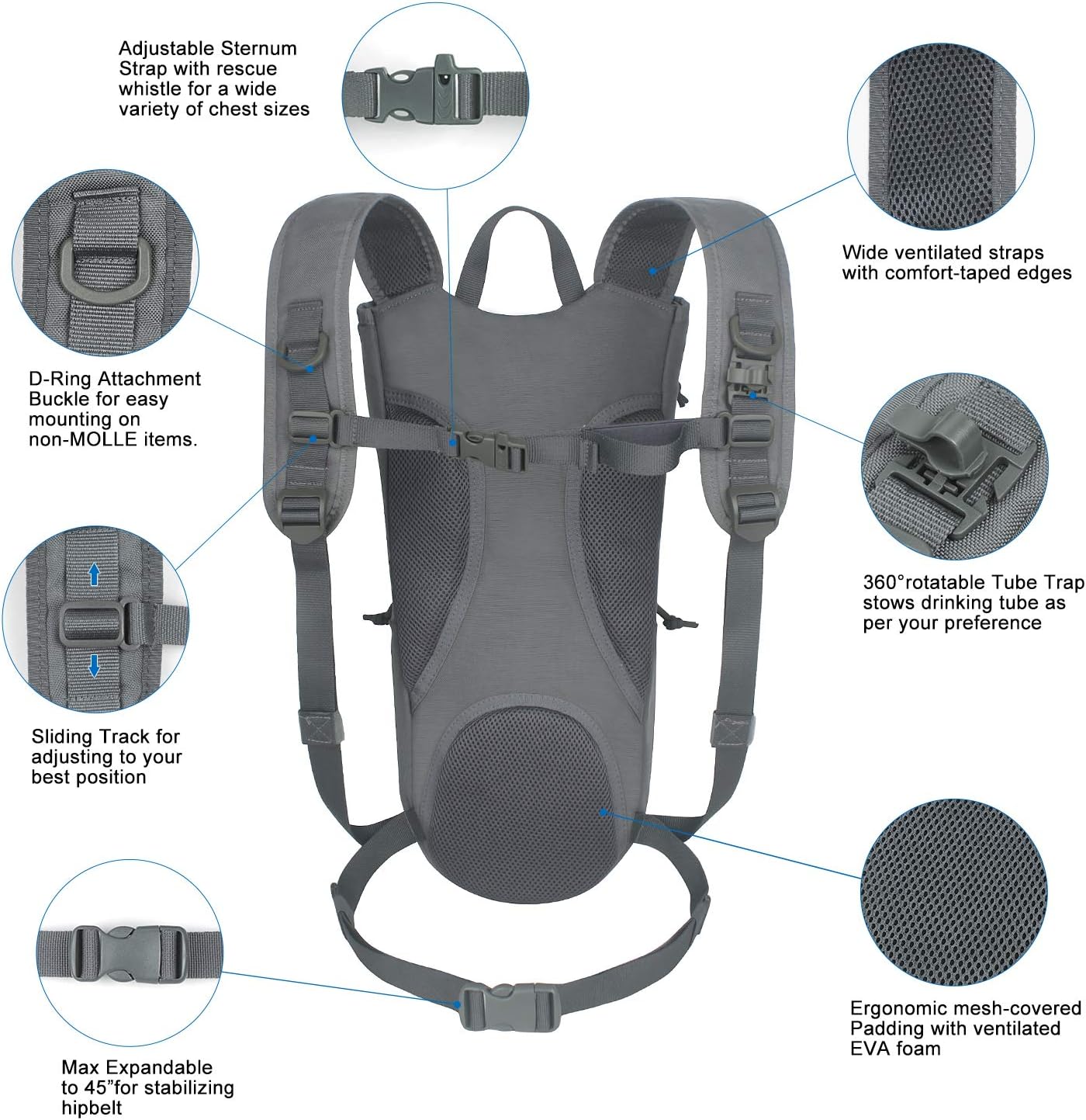 Unigear Tactical Hydration Packs Backpack 1050D with 3L Water Bladder, Thermal Insulation Pack Keeps Liquid Cool up to 4 Hours for Hiking, Cycling, Hunting and Climbing