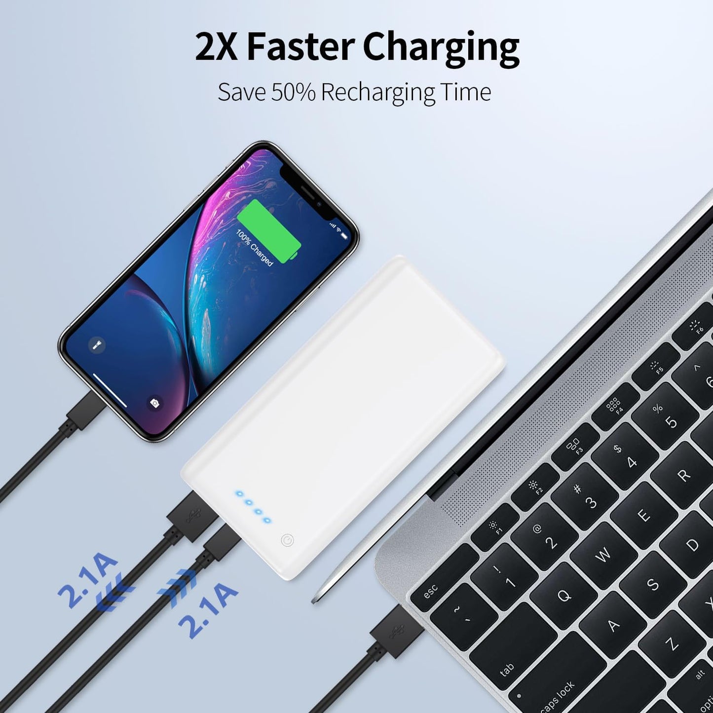 Portable Charger Power Bank 25800mAh Huge Capacity External Battery Pack,Dual Output High Speed Charging Power bank with 4 LED Indicator Compatible With iPhone 15/14/13/12/8,Samsung Android Phone etc