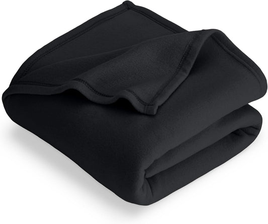 Bare Home Polar Fleece Blanket - Extra Long - Black - Warm & Cozy - Premium Fleece - Throw for Bed, Sofa, Camping, Travel and Cold Nights - Lightweight Blanket (Twin/Twin XL, Black)