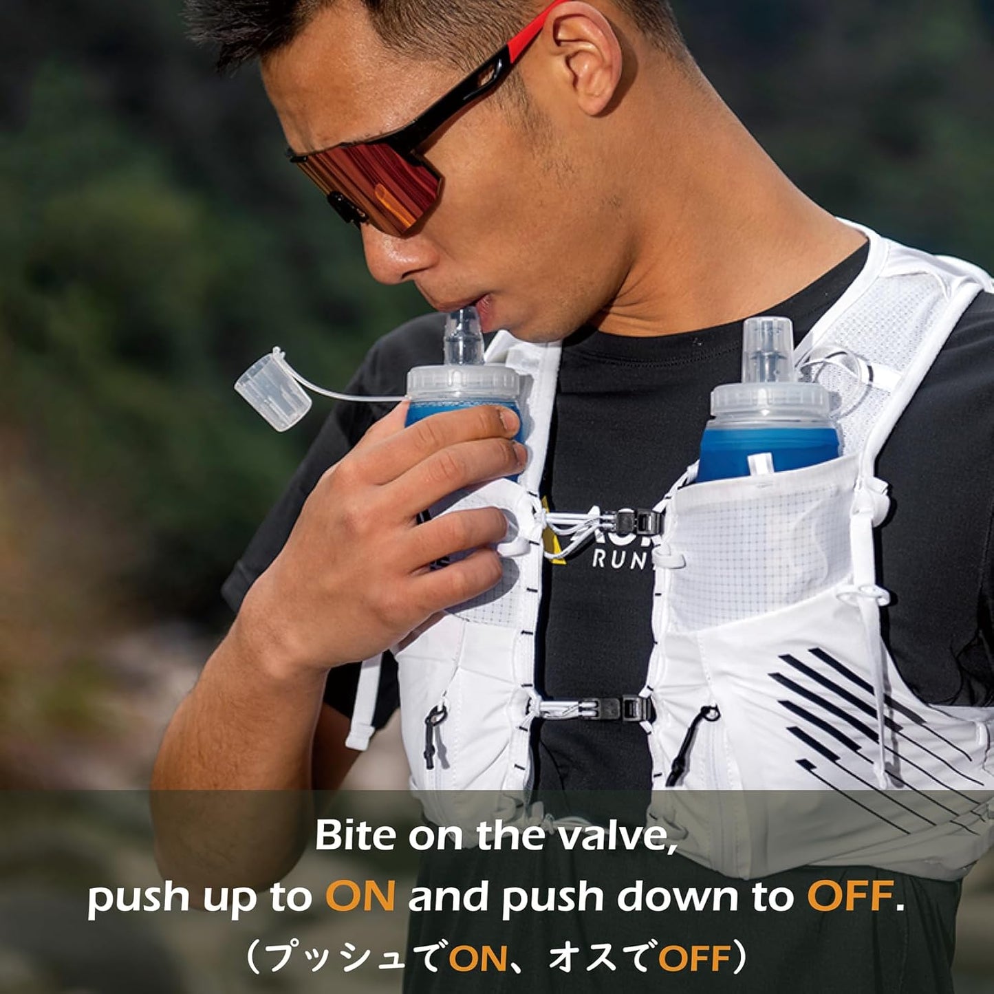 TRIWONDER Collapsible Flask Soft Folding Water Bottles - Large Mouth for Easy Filling - BPA-Free Hydration Bottle Ideal for Running Hiking Cycling Climbing (02# 500ml - Pack of 2)