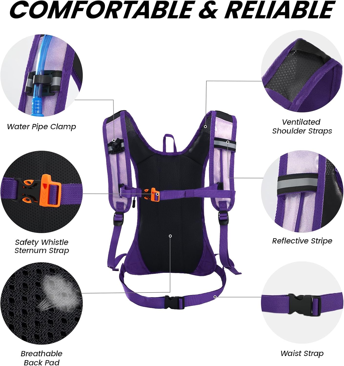 Nepest Hydration Pack Backpack for Women & Men, Lightweight Water Backpack with 2L Water Bladder for Hiking Cycling Running Biking